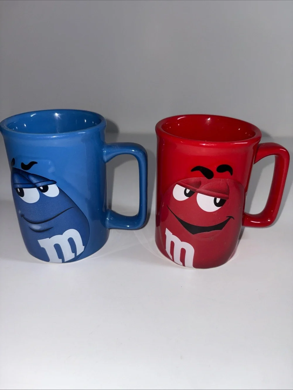 M&M'S Blue and Red Character Ceramic Coffee Mugs